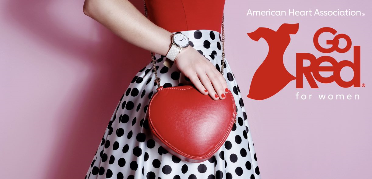 American Heart Association Go Red for Women Logo on a purse photo